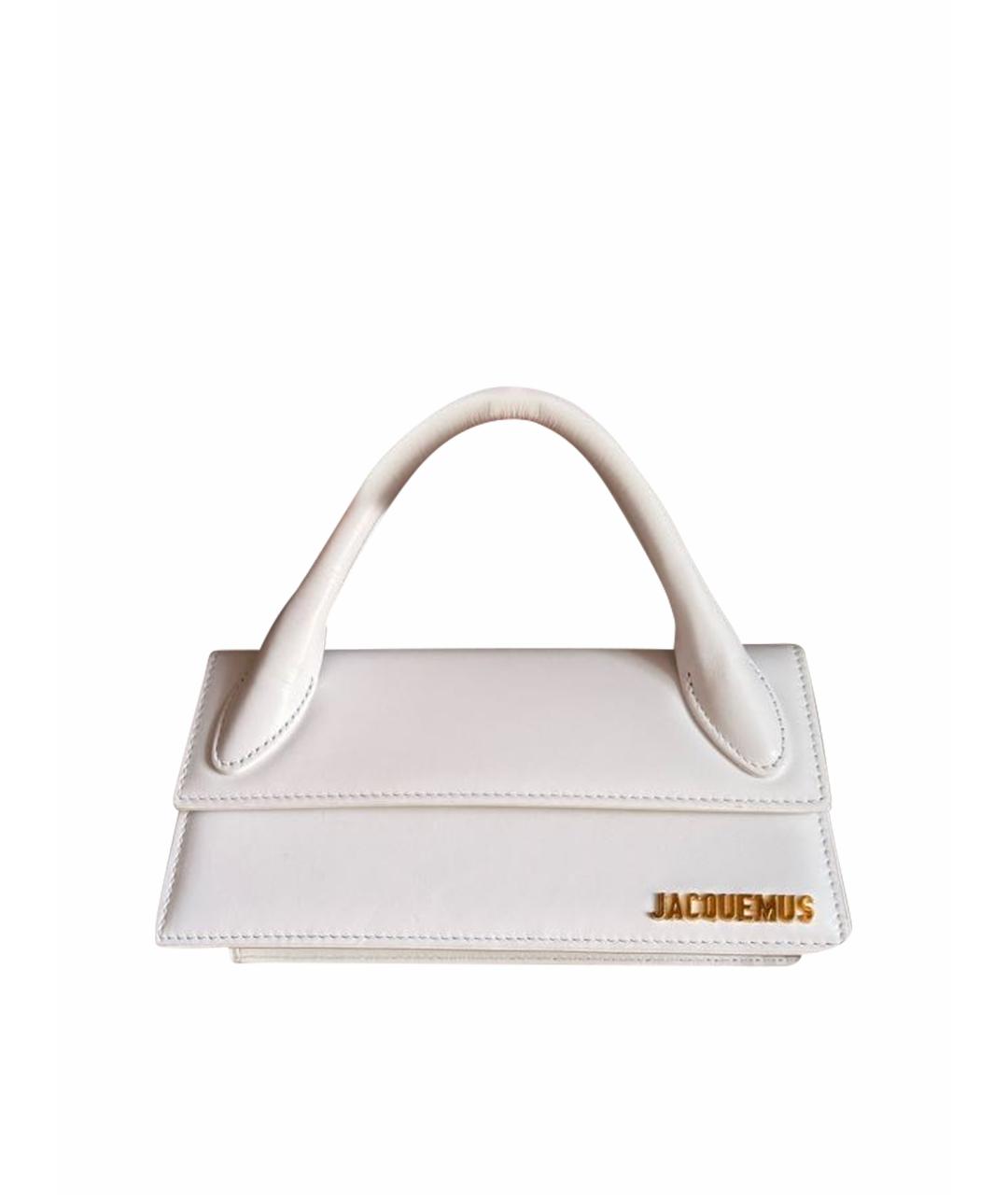 JACQUEMUS Белая кожаная сумка через плечо, фото 1