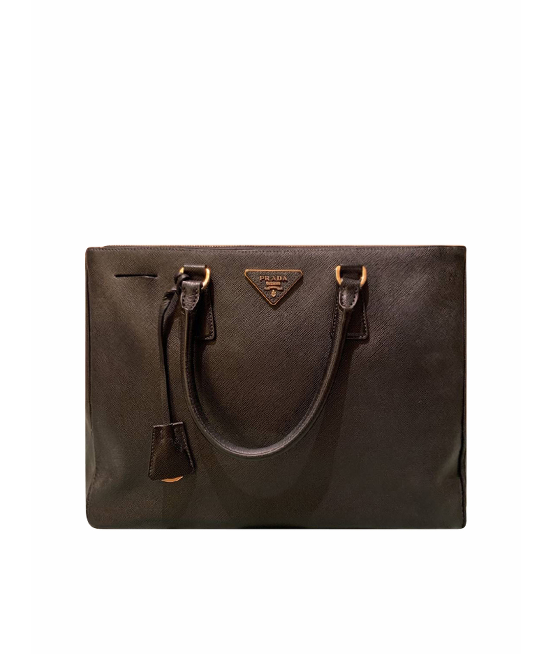 PRADA Черная кожаная сумка тоут, фото 1