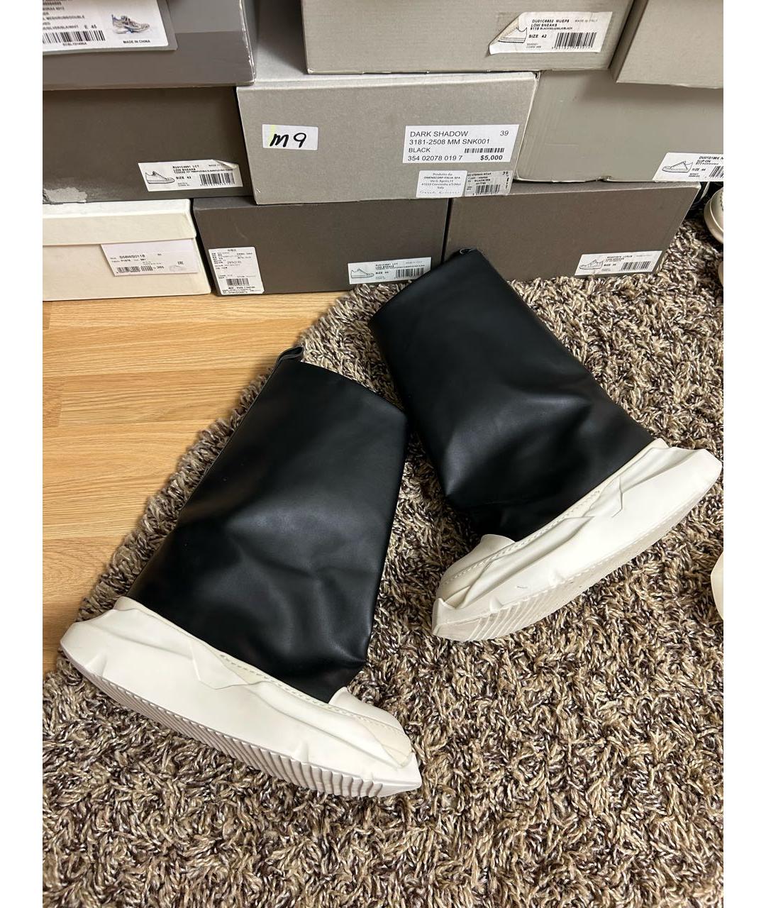 RICK OWENS DRKSHDW Черные высокие ботинки, фото 3