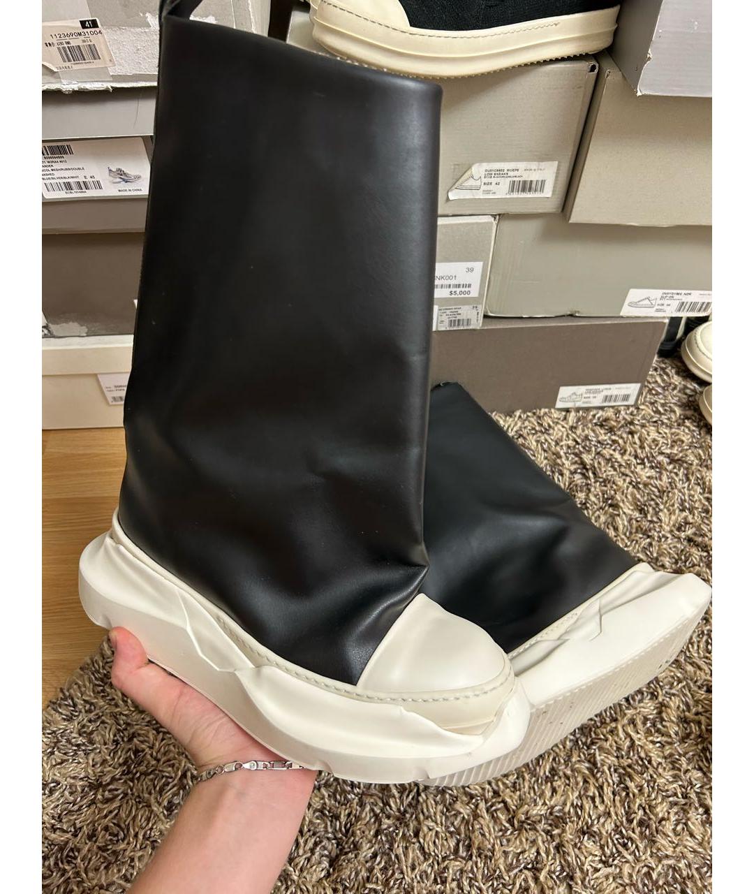 RICK OWENS DRKSHDW Черные высокие ботинки, фото 2