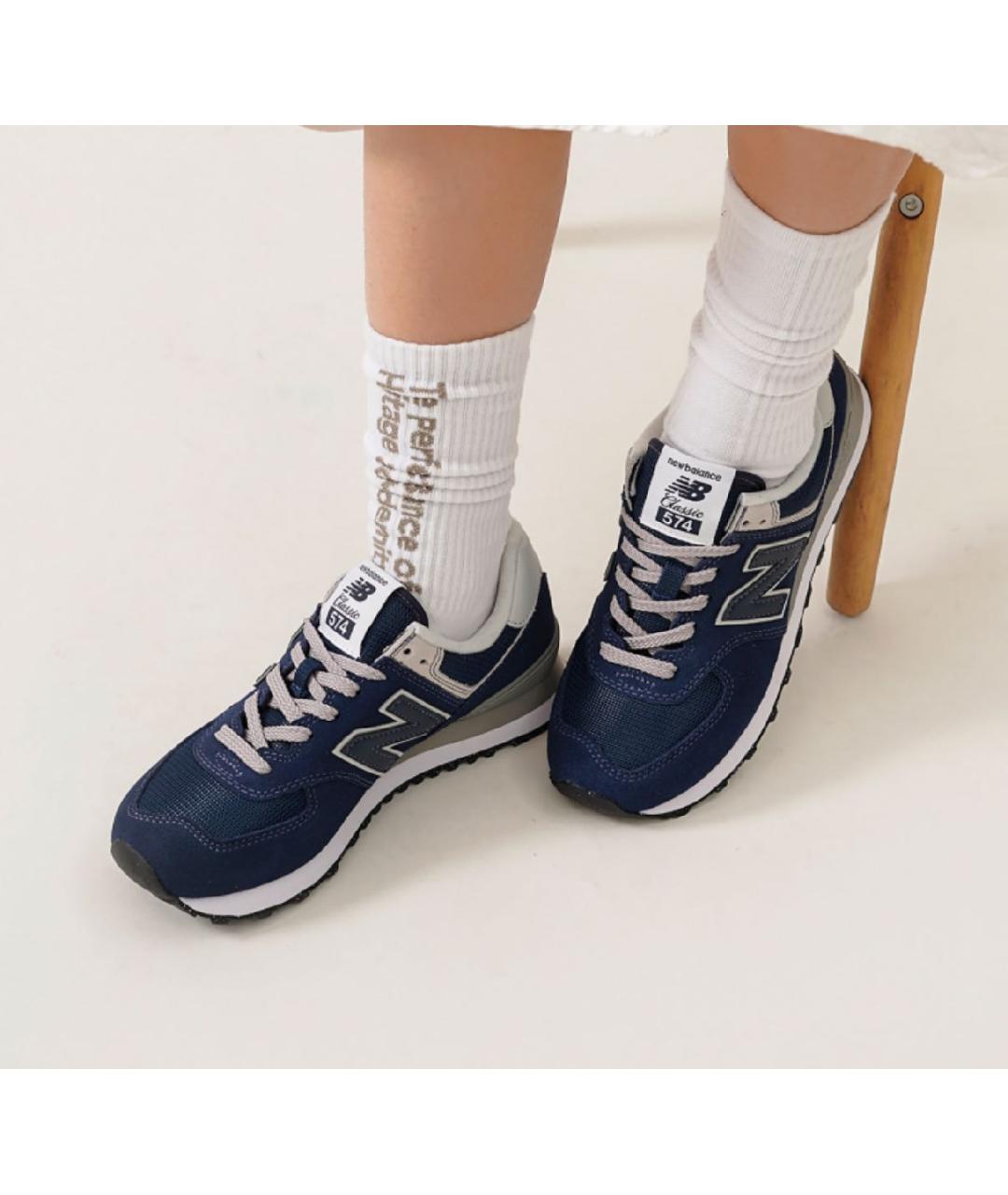 NEW BALANCE Темно-синие замшевые низкие кроссовки / кеды, фото 6