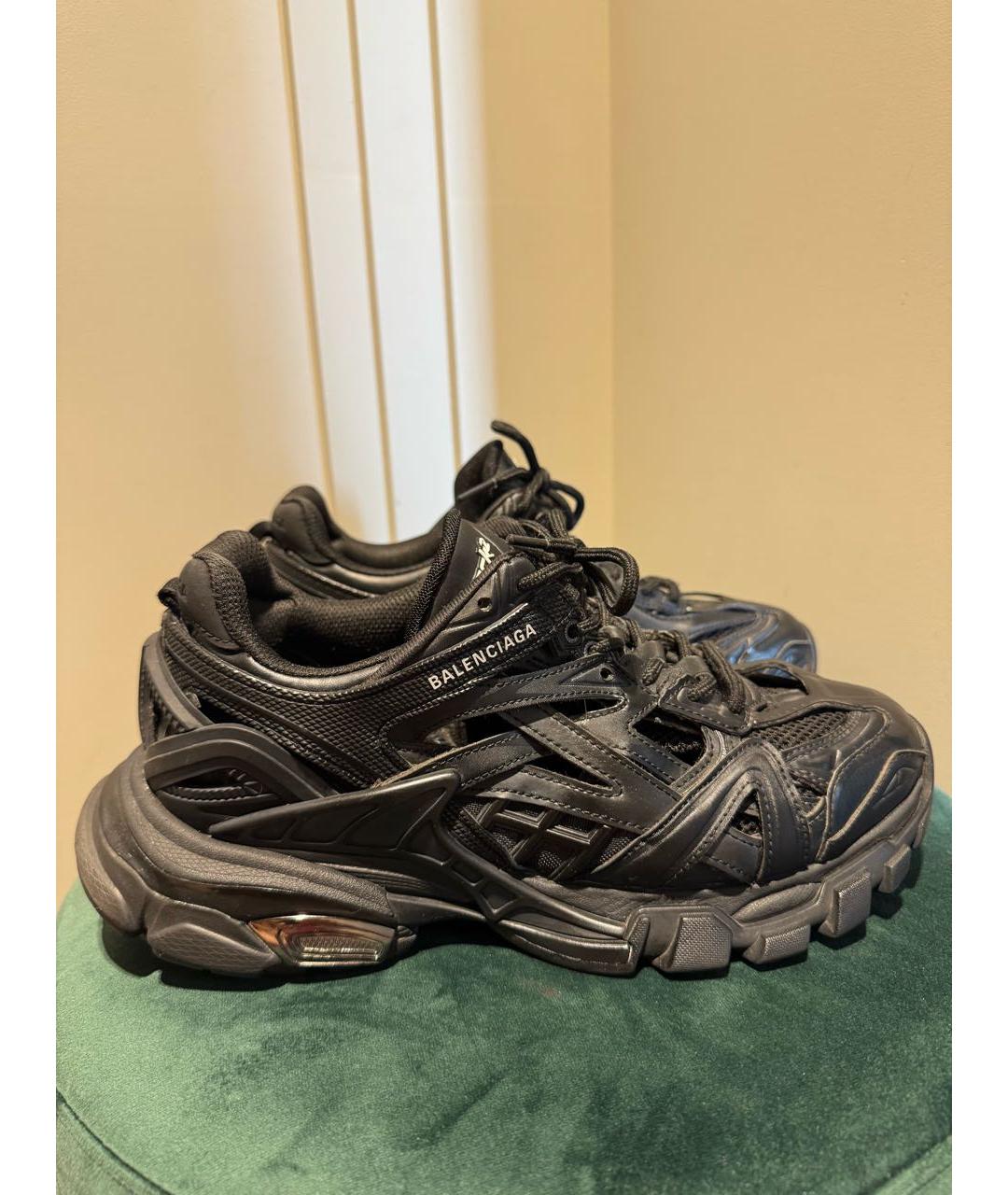 BALENCIAGA Черные кожаные кроссовки, фото 6