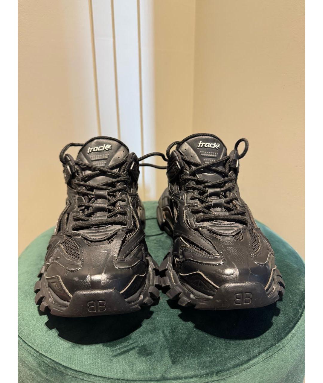 BALENCIAGA Черные кожаные кроссовки, фото 2