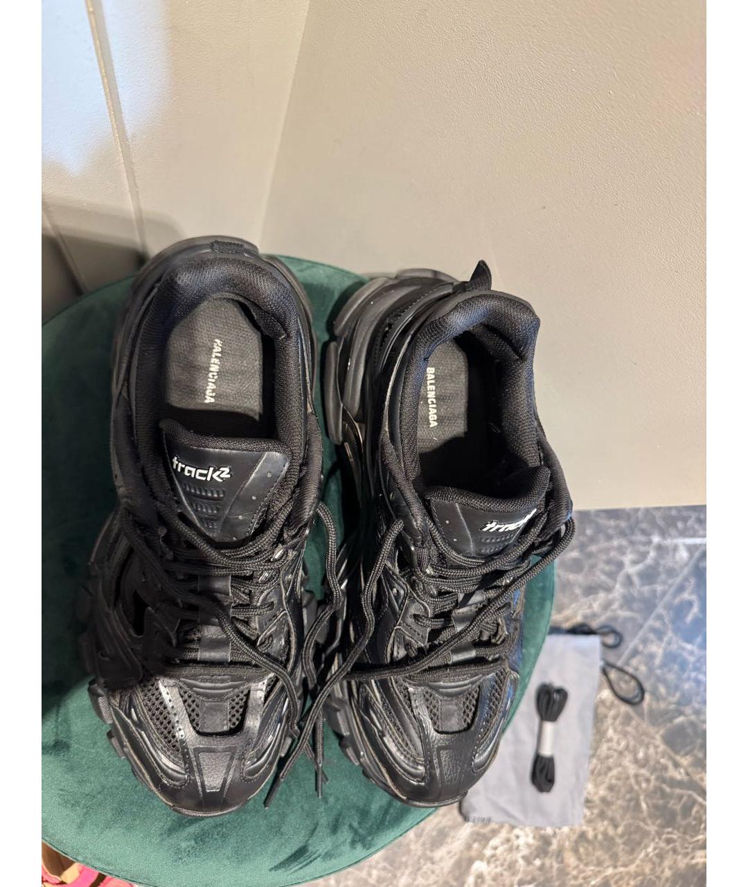 BALENCIAGA Черные кожаные кроссовки, фото 3