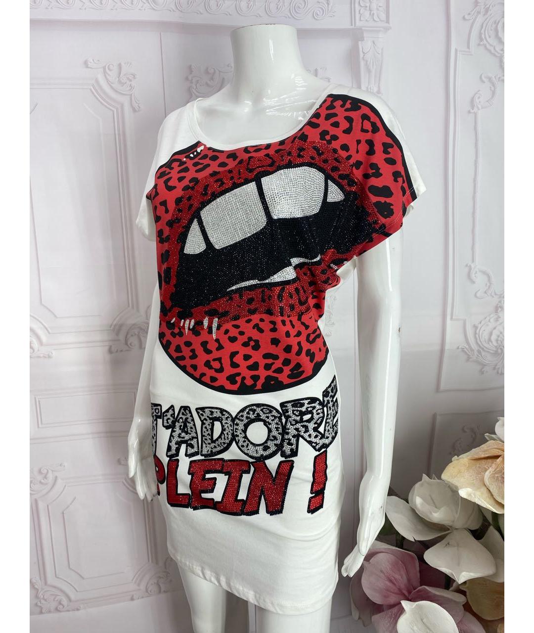 PHILIPP PLEIN Белое хлопковое платье, фото 5