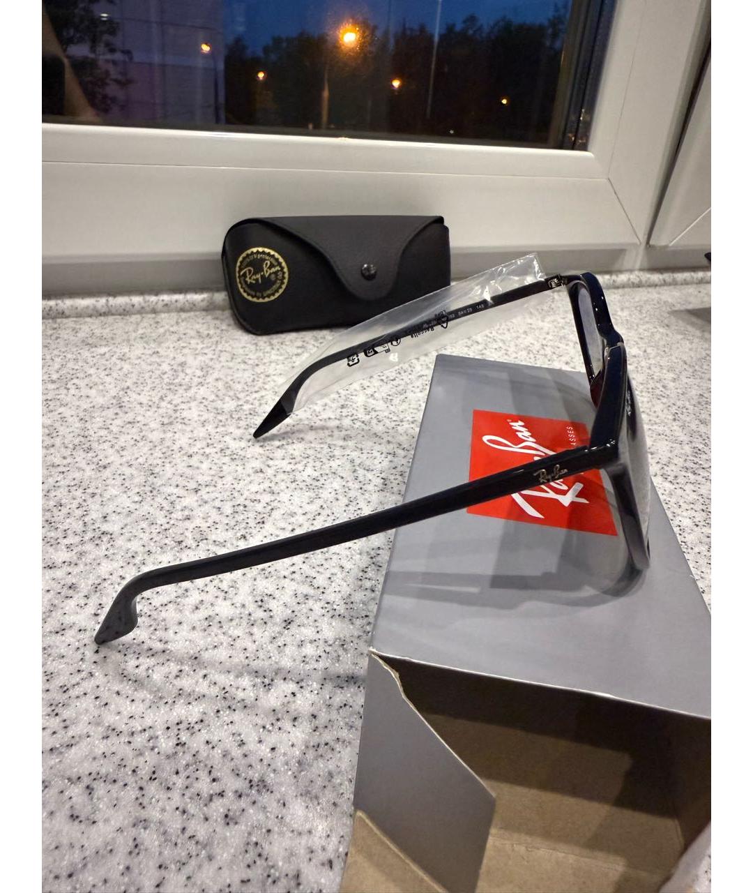 RAY BAN Черные пластиковые солнцезащитные очки, фото 3