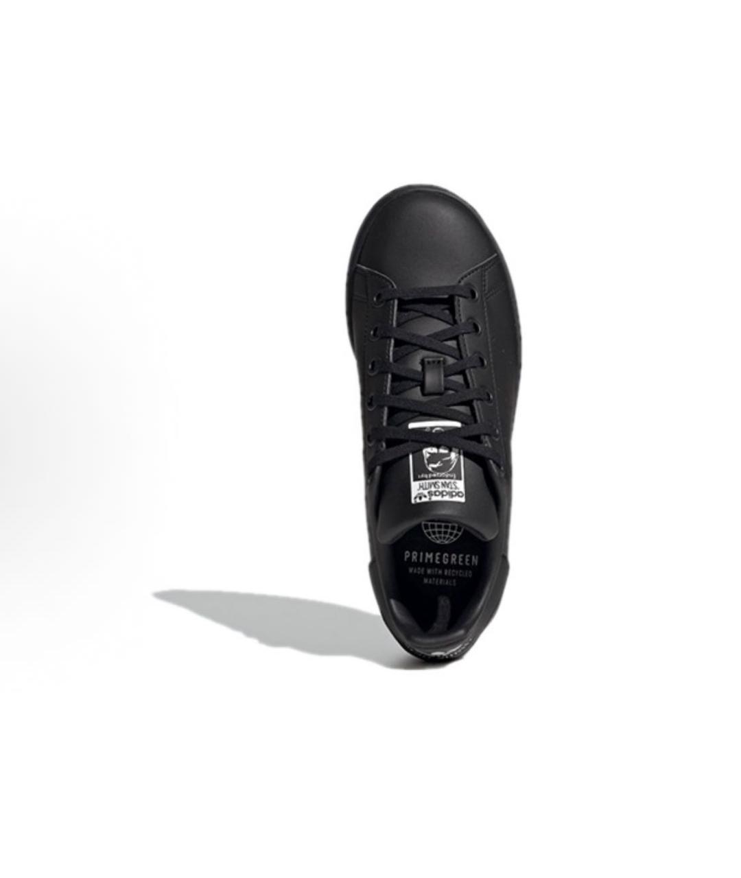 ADIDAS Черные кожаные кроссовки, фото 4