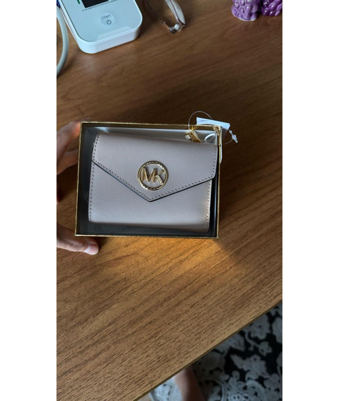 MICHAEL KORS Розовый кожаный кошелек, фото 5