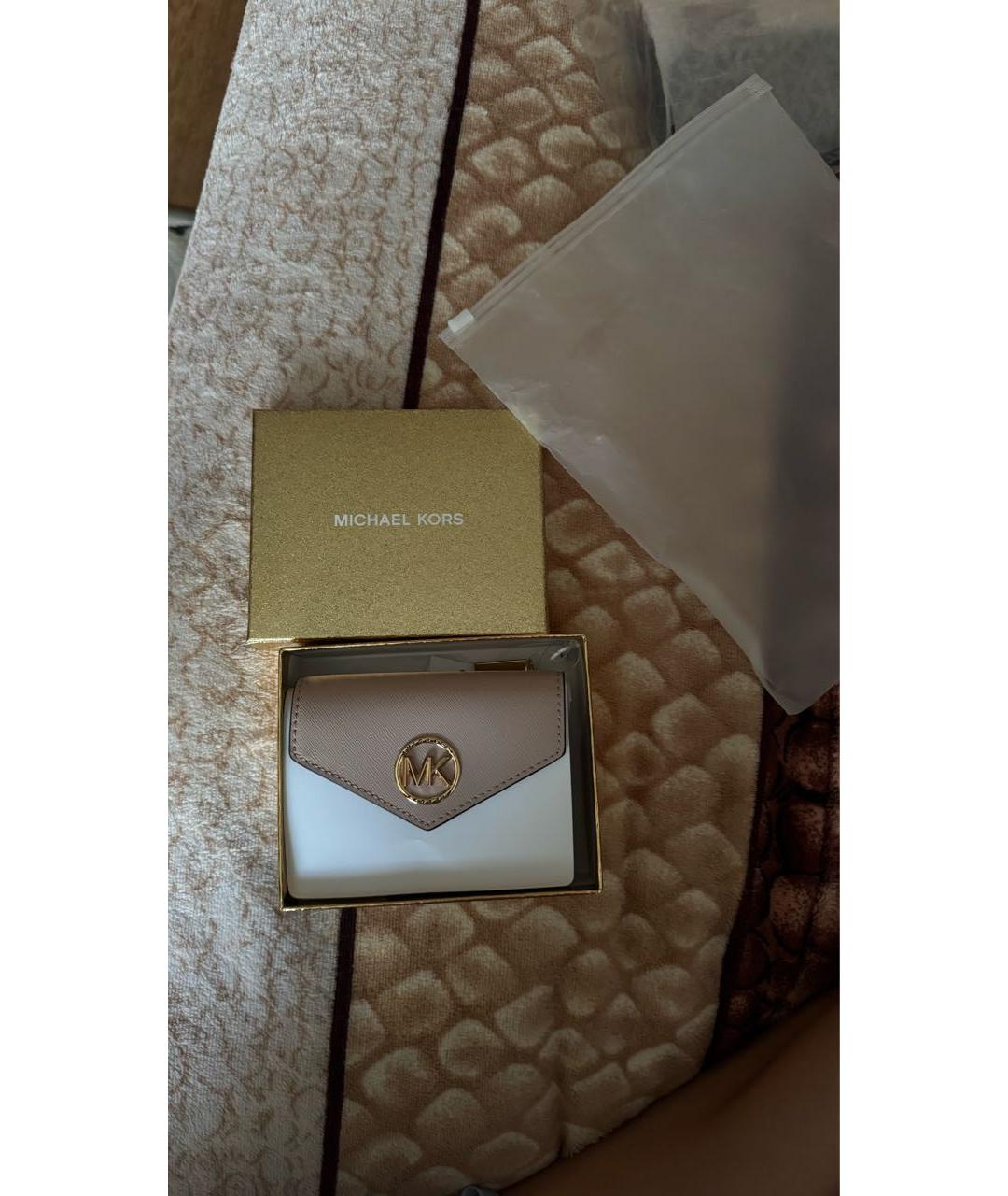 MICHAEL KORS Розовый кожаный кошелек, фото 2