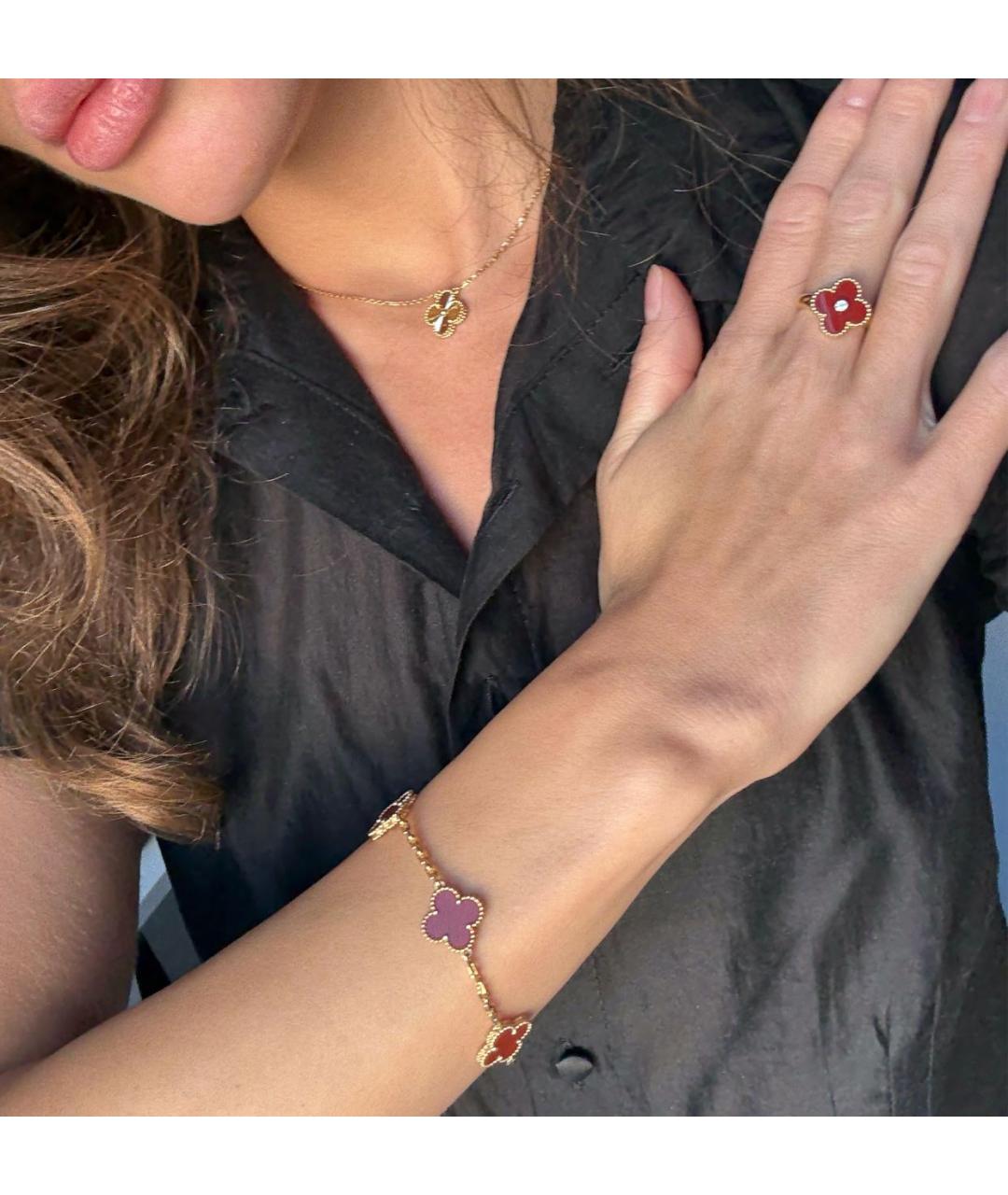 VAN CLEEF & ARPELS Бордовый браслет из желтого золота, фото 6