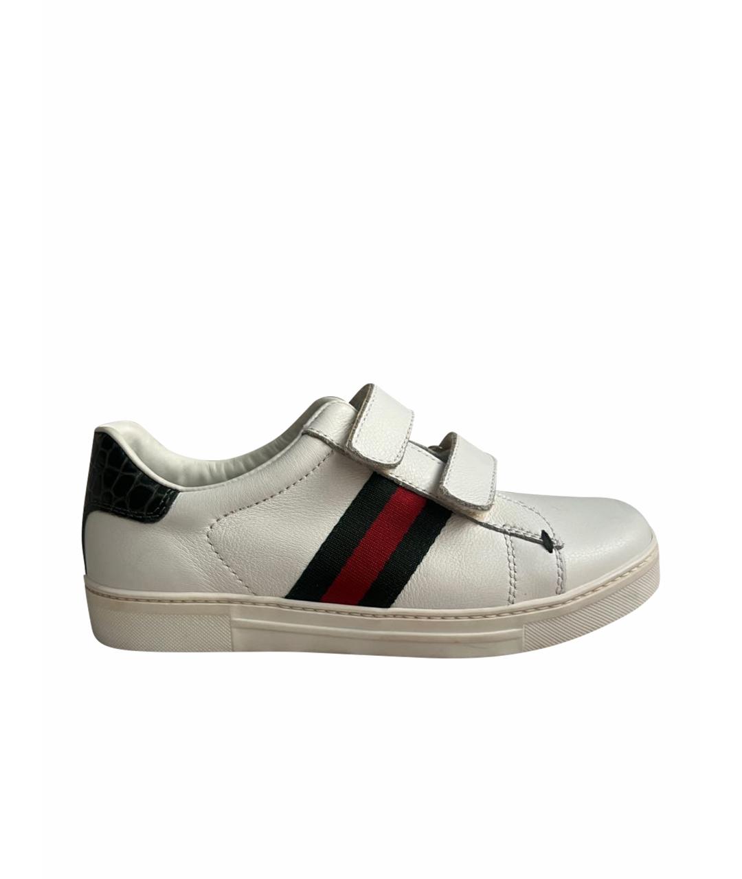 GUCCI KIDS Белые кожаные кеды, фото 9