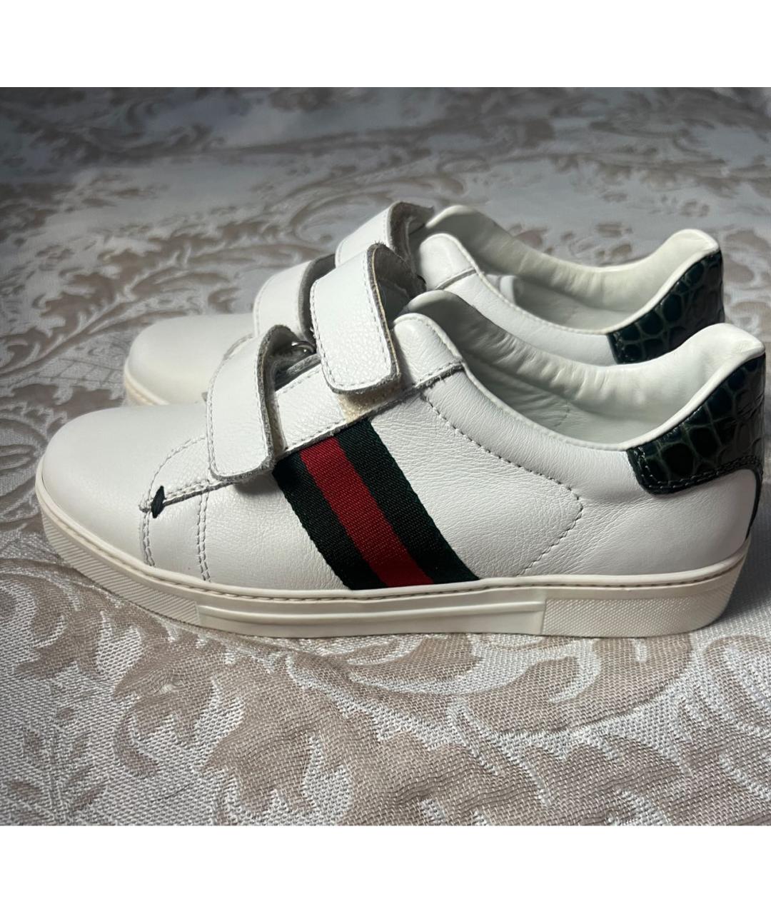 GUCCI KIDS Белые кожаные кеды, фото 5