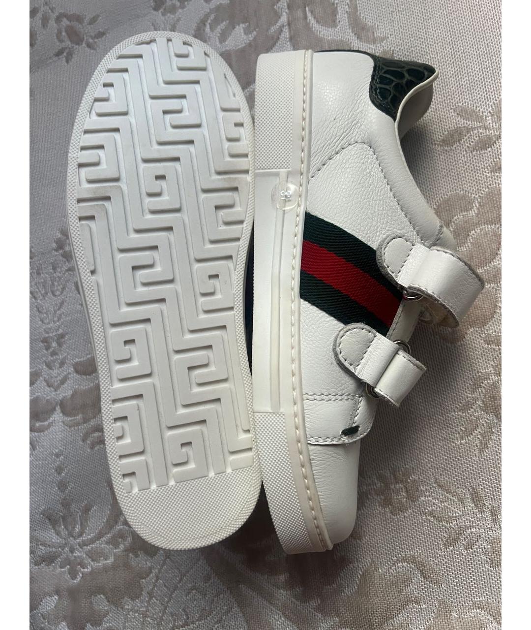 GUCCI KIDS Белые кожаные кеды, фото 6