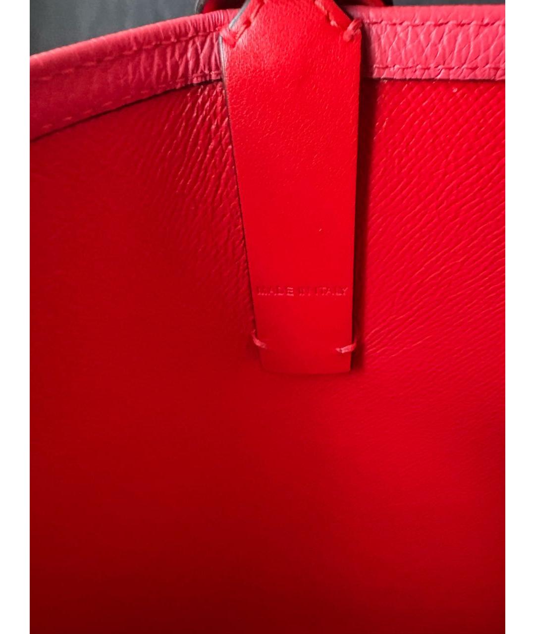 CHRISTIAN LOUBOUTIN Коралловая кожаная сумка тоут, фото 5