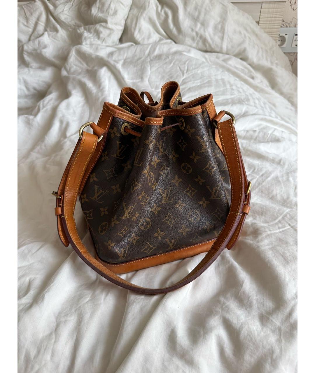 LOUIS VUITTON Коричневая кожаная сумка с короткими ручками, фото 2