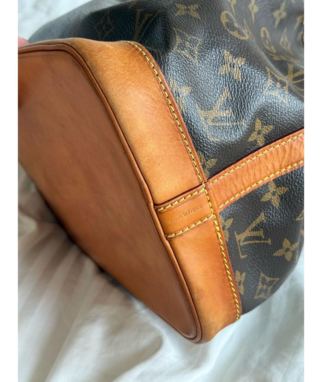 LOUIS VUITTON Коричневая кожаная сумка с короткими ручками, фото 3