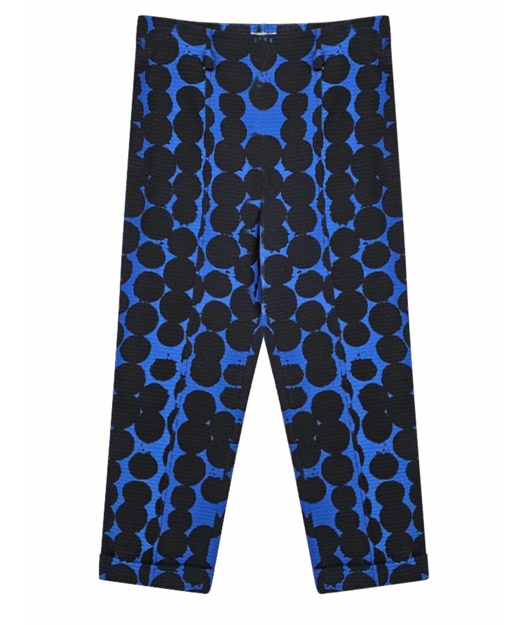 MOSCHINO Темно-синие хлопковые прямые брюки, фото 1
