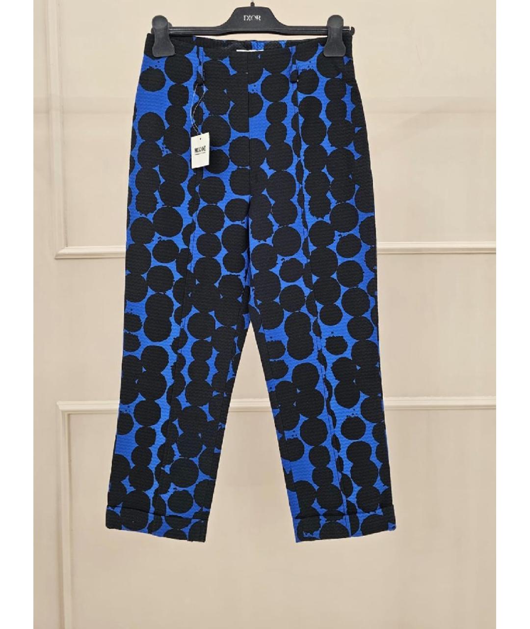 MOSCHINO Темно-синие хлопковые прямые брюки, фото 10