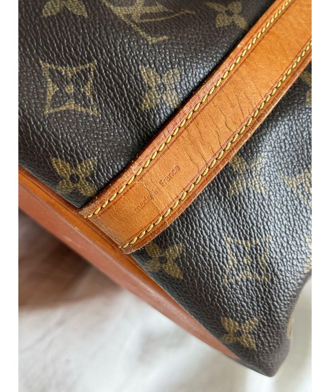 LOUIS VUITTON Коричневая кожаная сумка с короткими ручками, фото 4