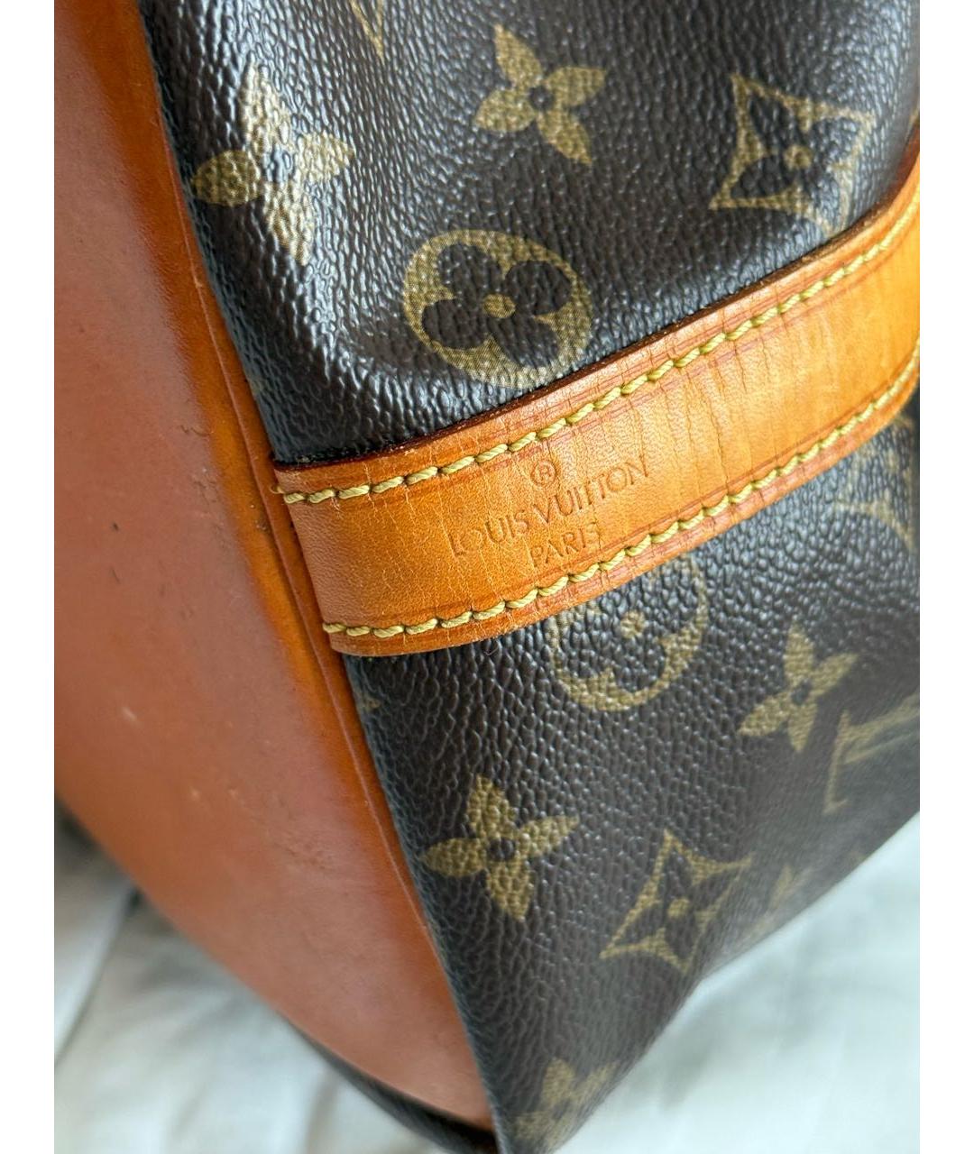 LOUIS VUITTON Коричневая кожаная сумка с короткими ручками, фото 5