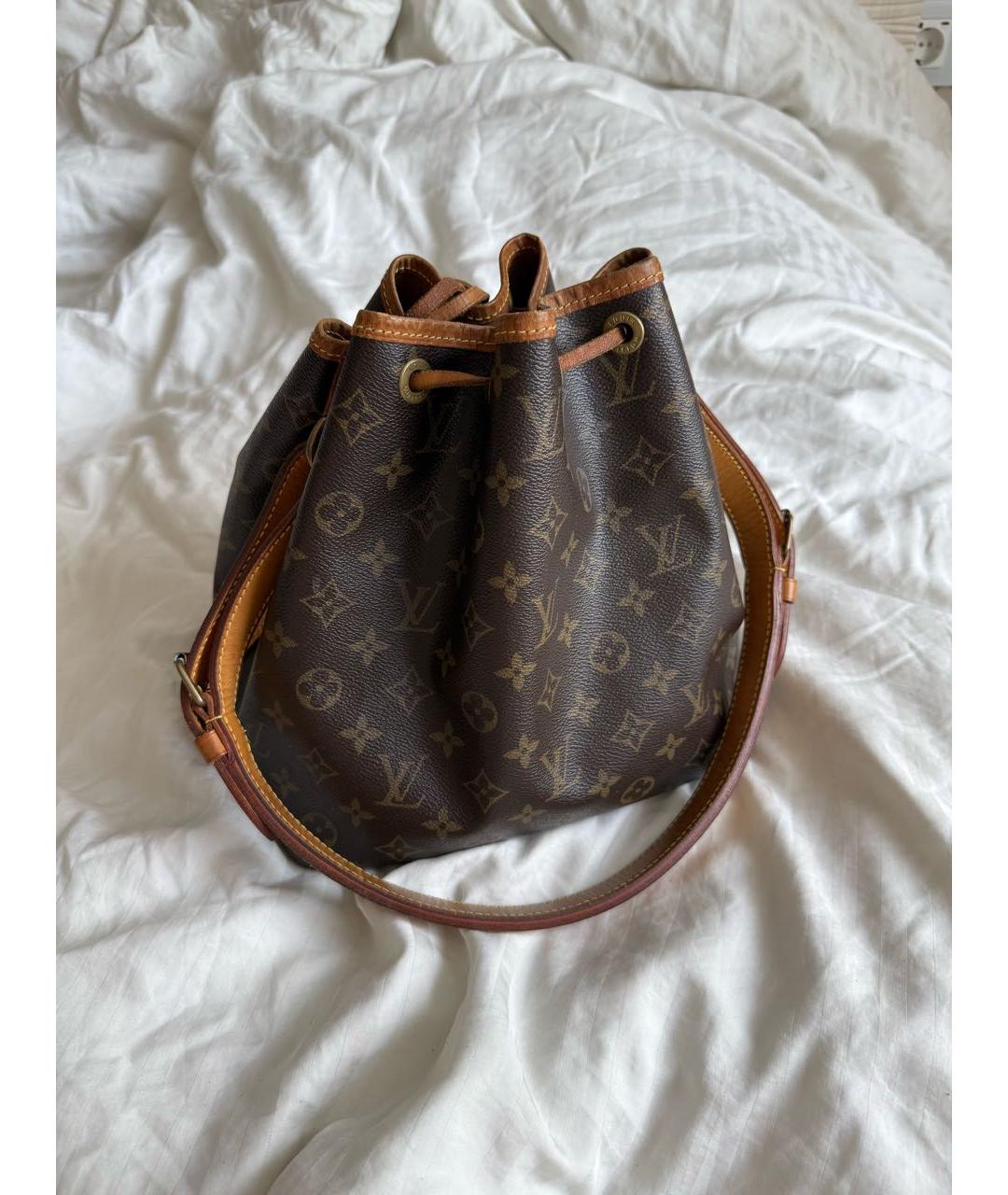 LOUIS VUITTON Коричневая кожаная сумка с короткими ручками, фото 2