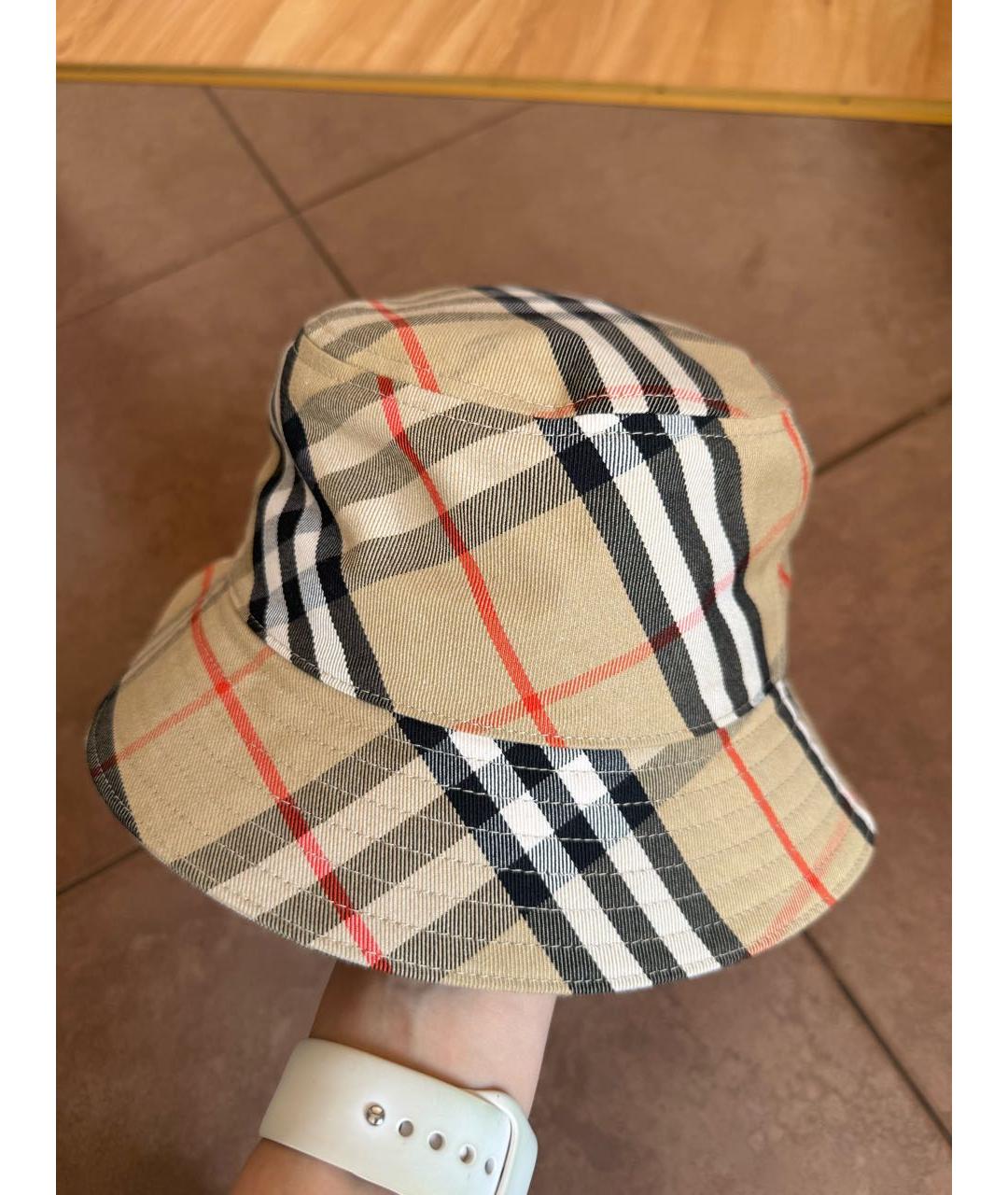 BURBERRY Бежевая хлопковая шляпа, фото 5