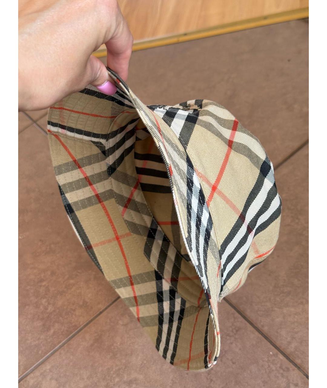 BURBERRY Бежевая хлопковая шляпа, фото 4