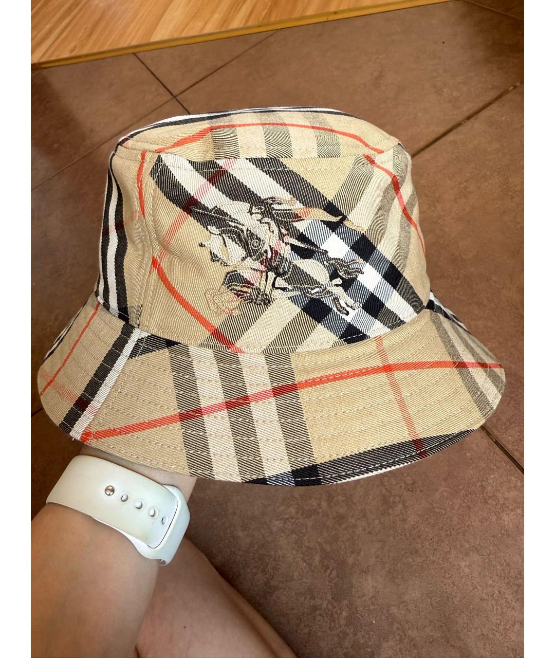 BURBERRY Бежевая хлопковая шляпа, фото 2