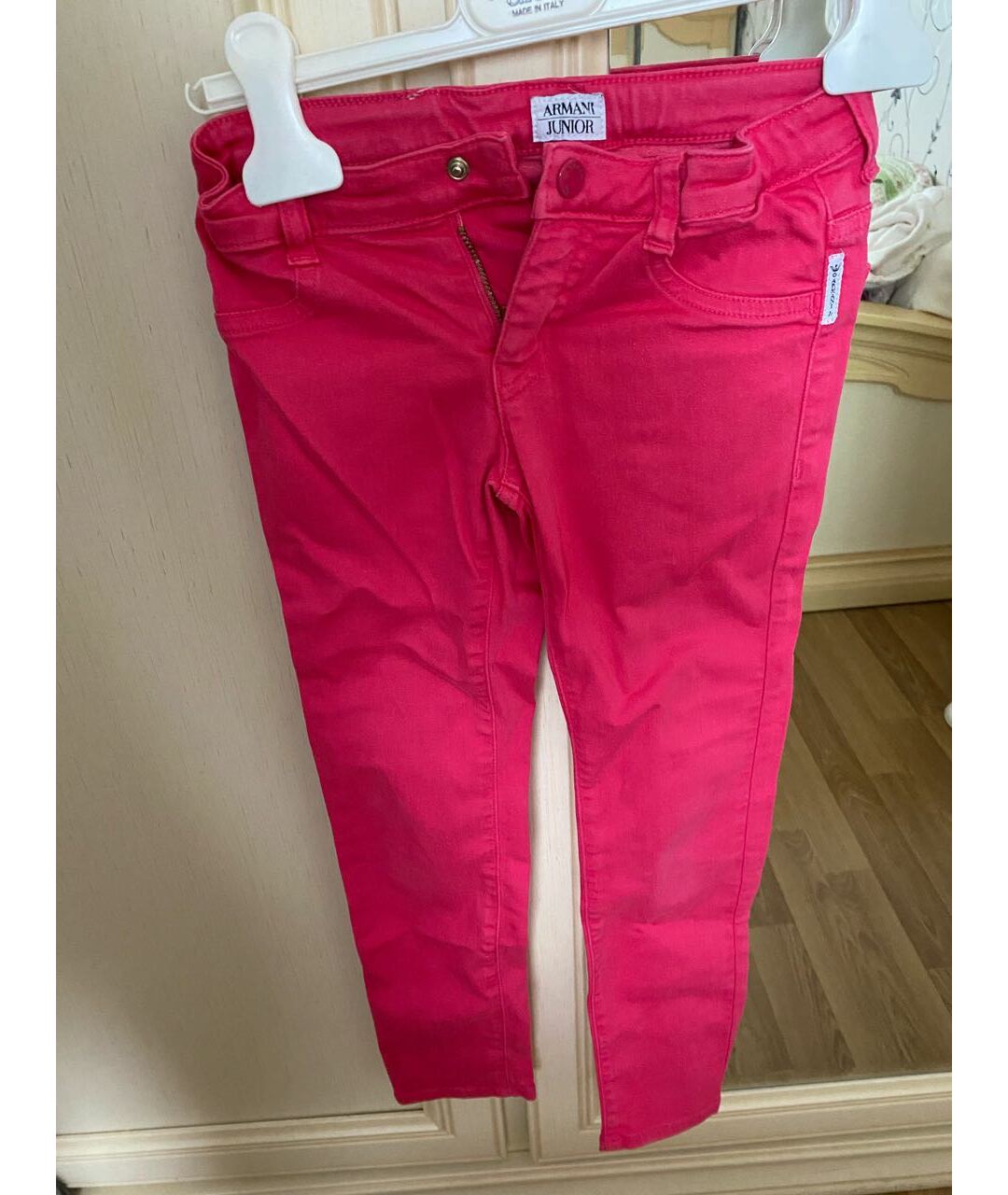 ARMANI JUNIOR Розовые деним детские джинсы, фото 3