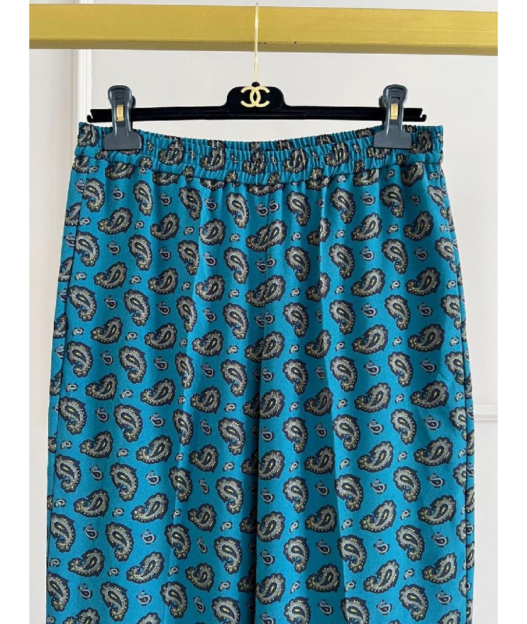 MICHAEL KORS Голубые хлопковые брюки широкие, фото 3