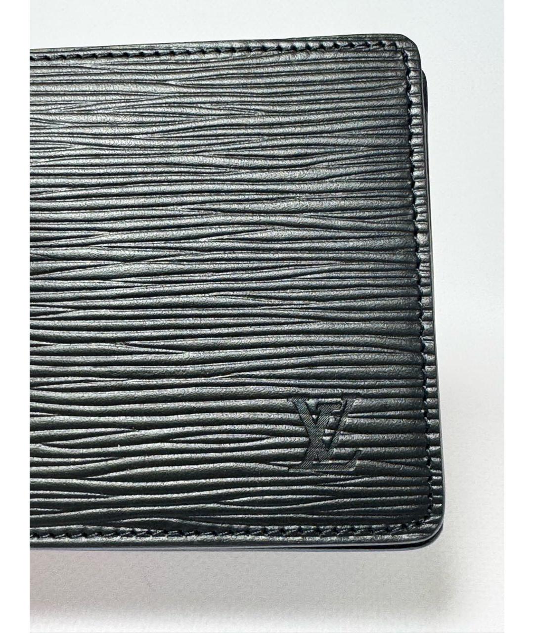 LOUIS VUITTON Черный кожаный кошелек, фото 5