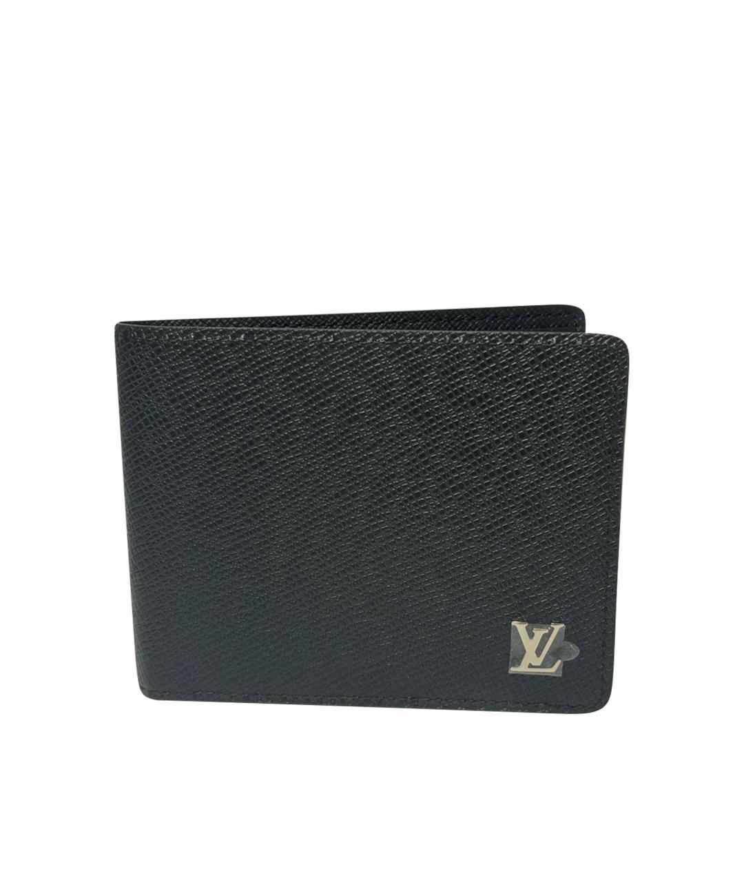 LOUIS VUITTON Черный кожаный кошелек, фото 1