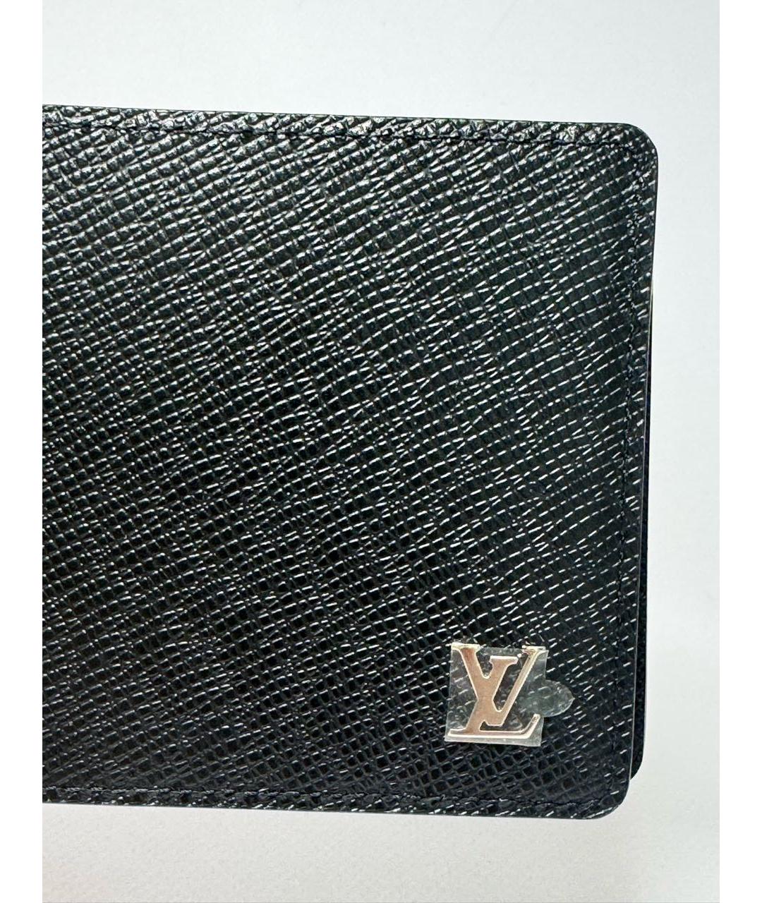 LOUIS VUITTON Черный кожаный кошелек, фото 6