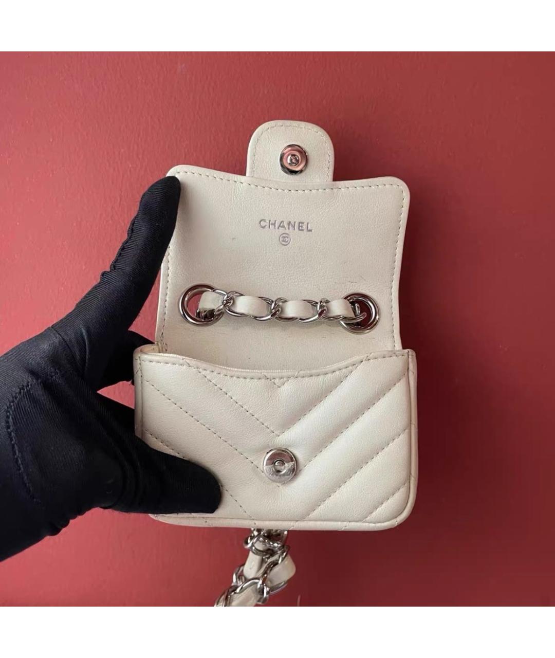 CHANEL Бежевая кожаная поясная сумка, фото 4