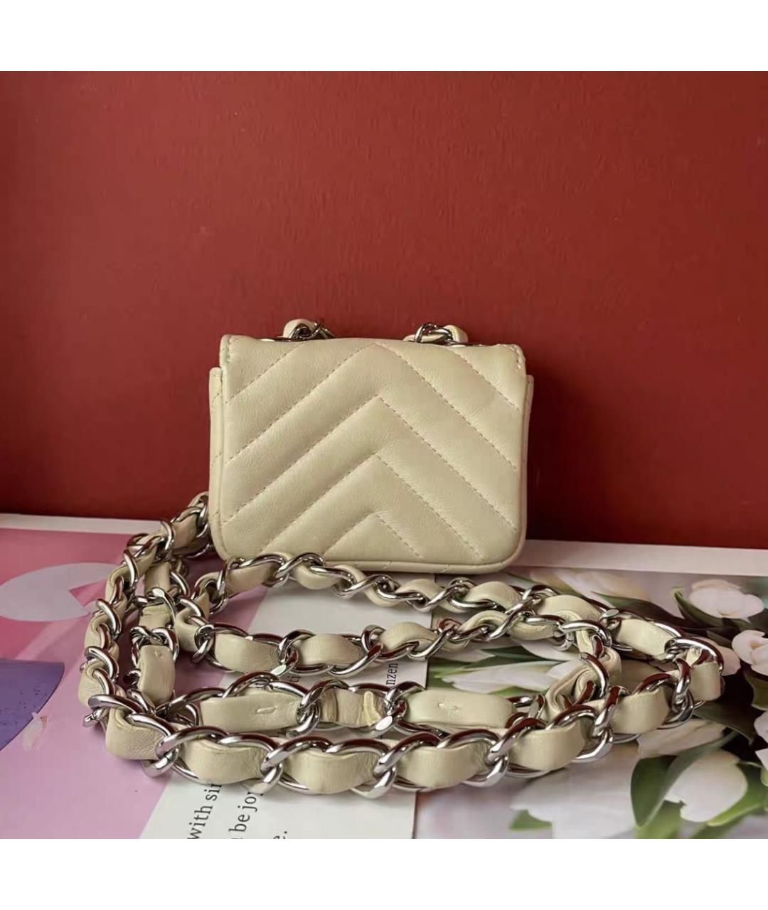 CHANEL Бежевая кожаная поясная сумка, фото 3