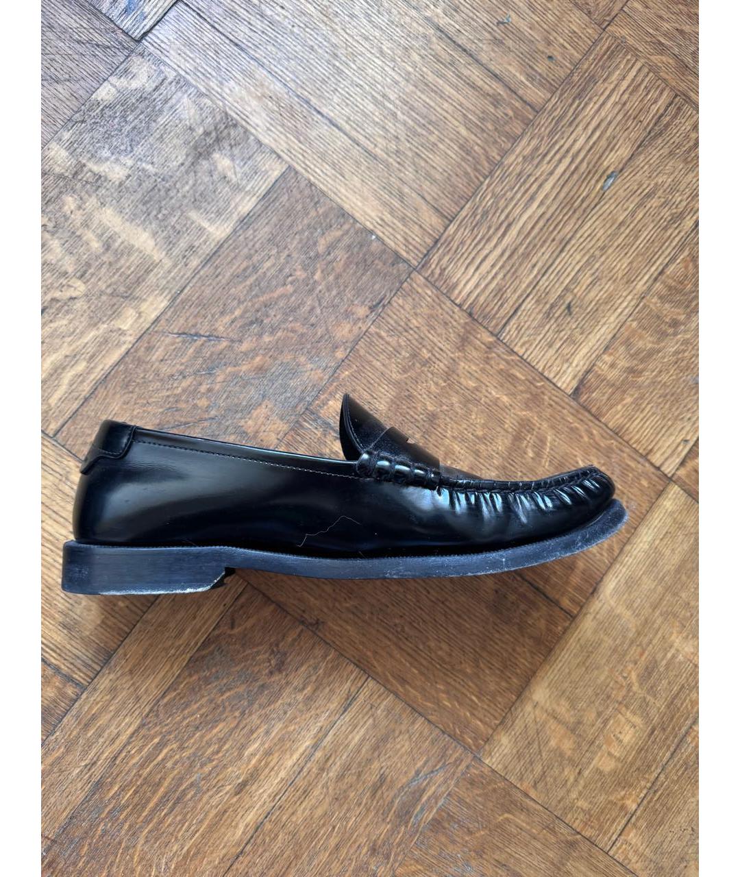 SAINT LAURENT Черные кожаные мокасины, фото 7