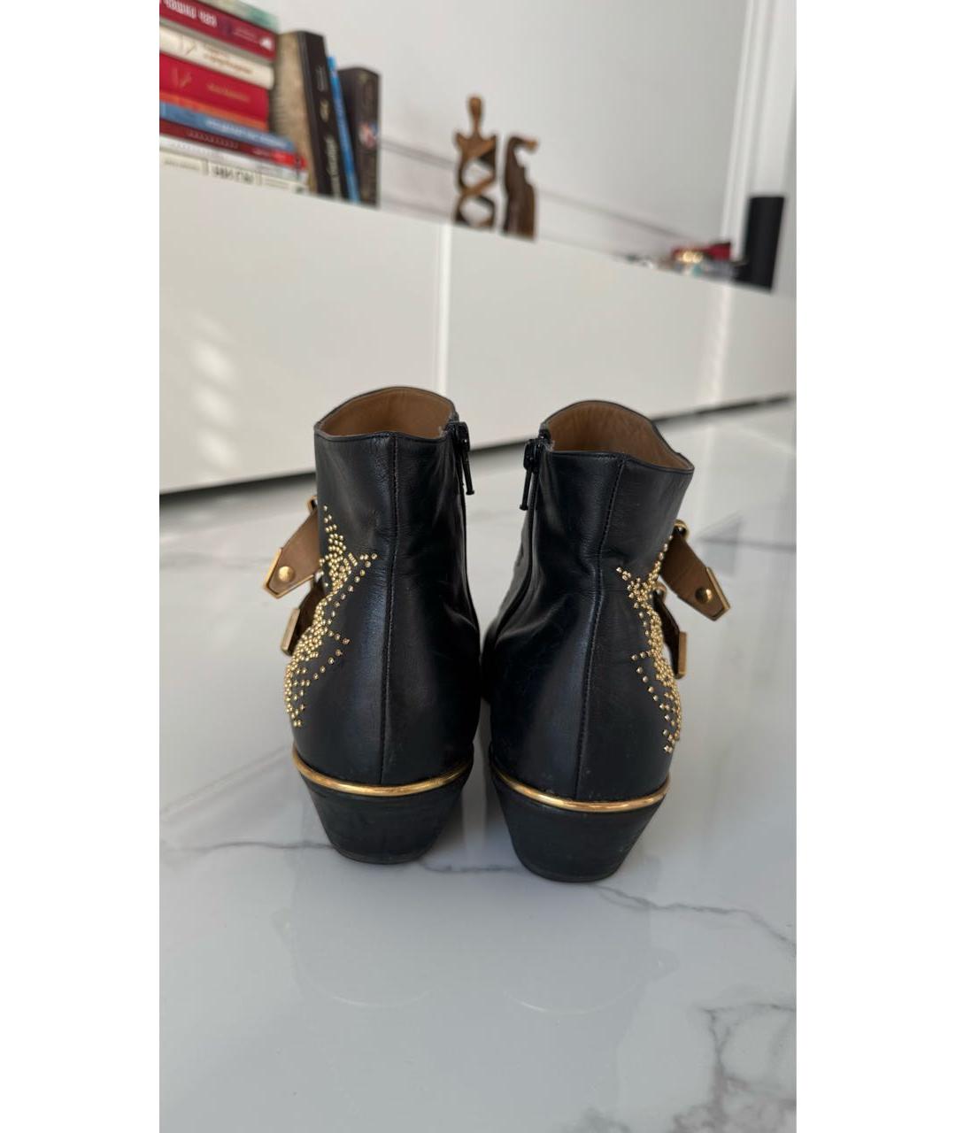 CHLOE Черные кожаные полусапоги, фото 4