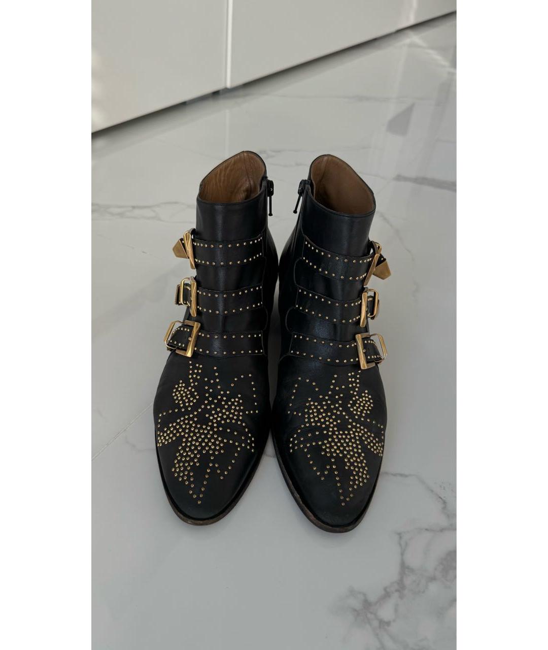 CHLOE Черные кожаные полусапоги, фото 2