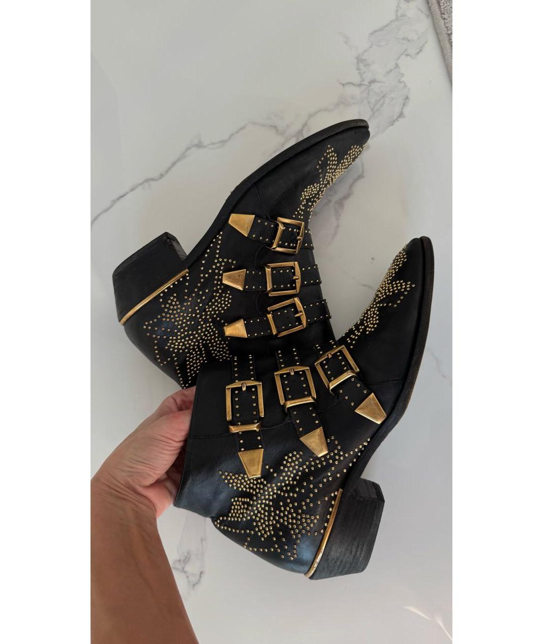 CHLOE Черные кожаные полусапоги, фото 7