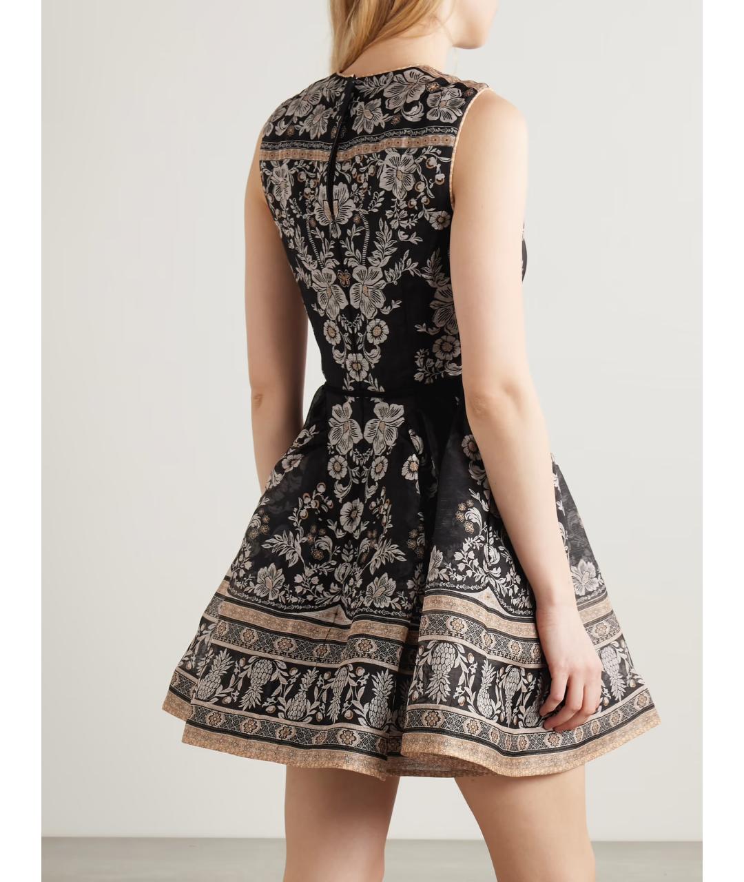 ZIMMERMANN Черное льняное коктейльное платье, фото 3