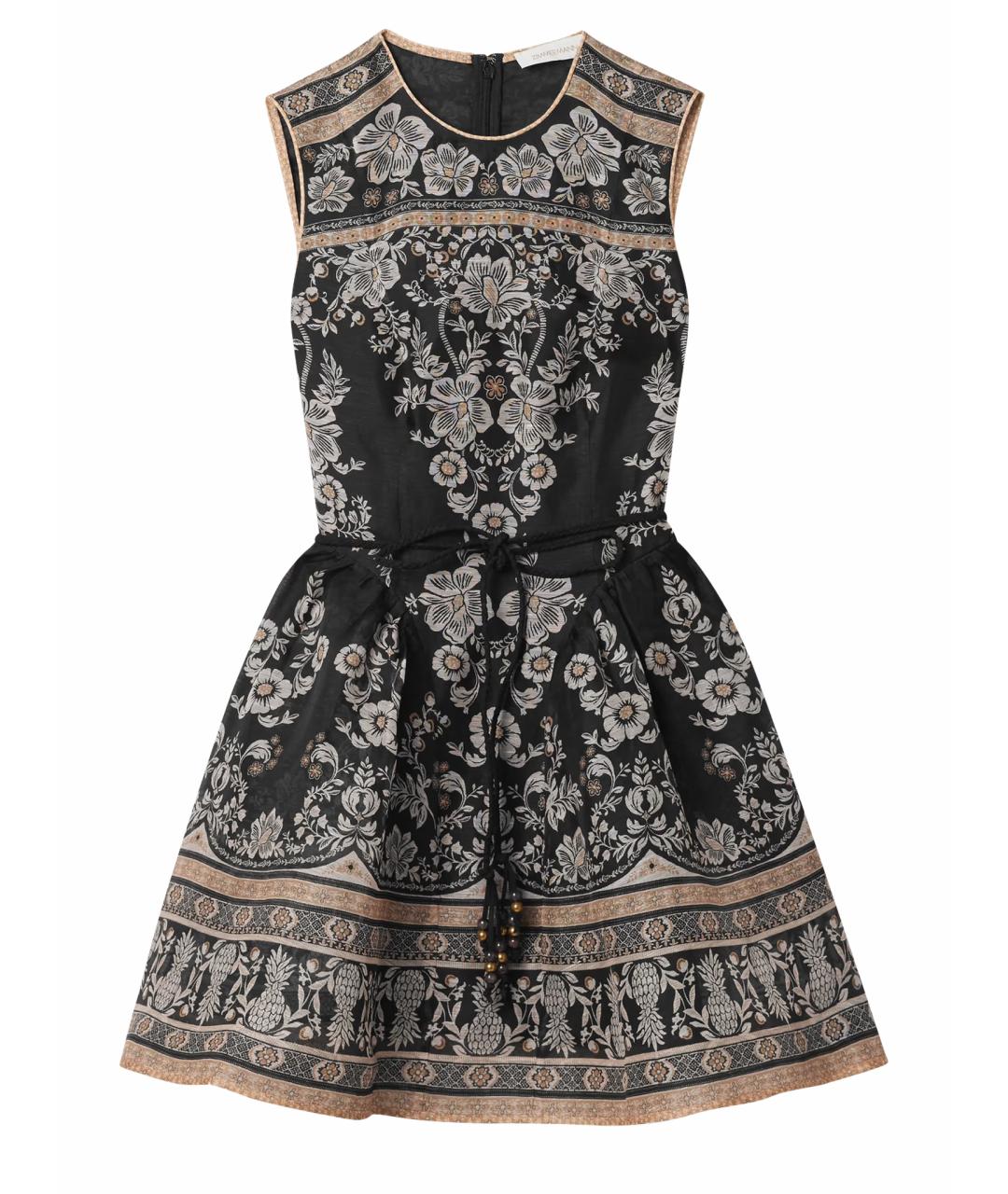 ZIMMERMANN Черное льняное коктейльное платье, фото 1