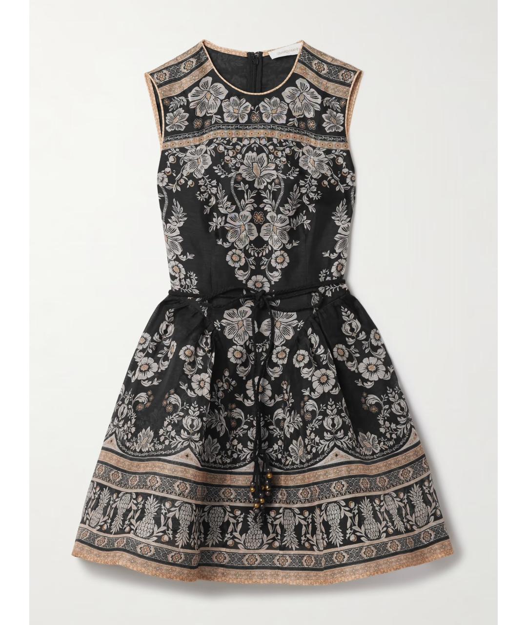ZIMMERMANN Черное льняное коктейльное платье, фото 10