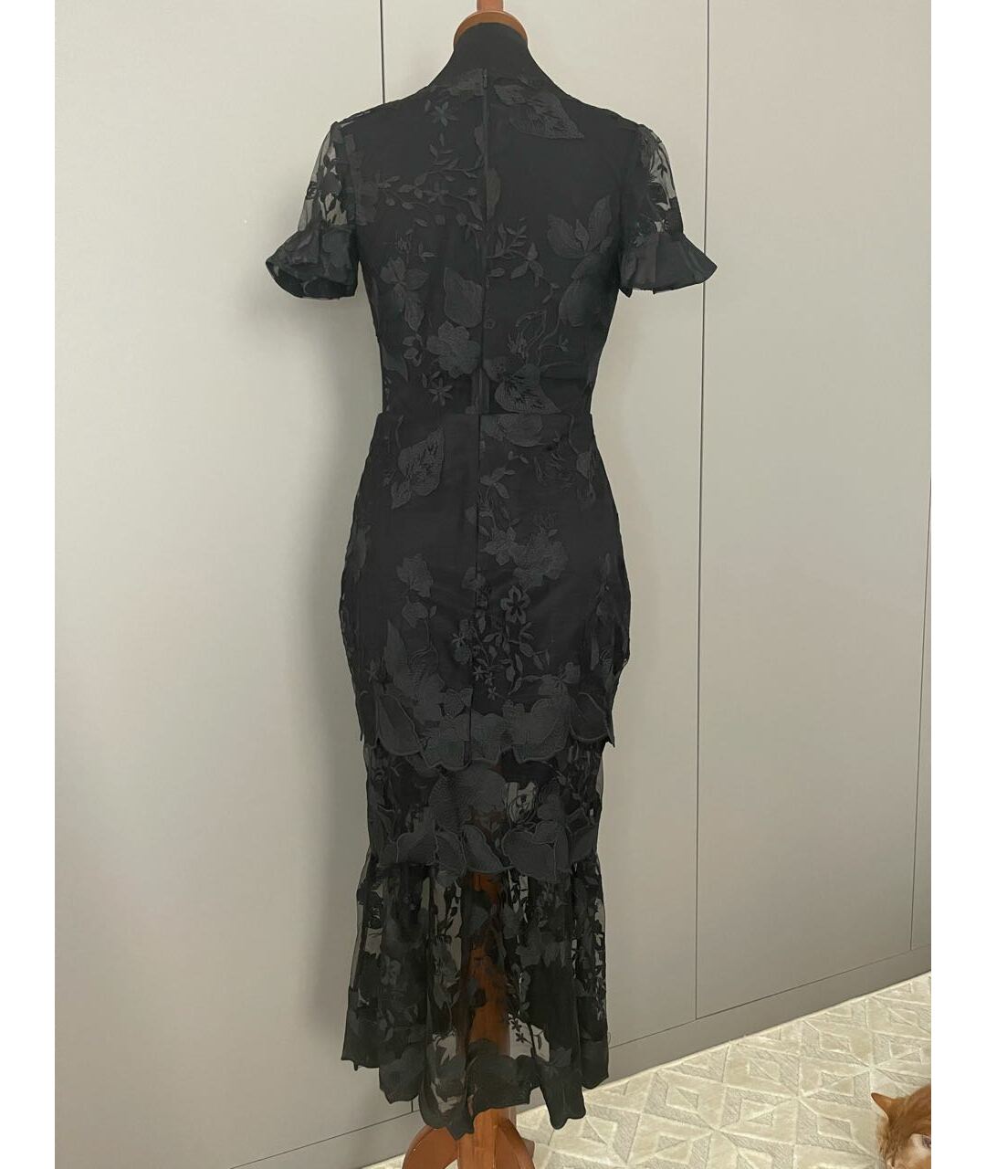 THREE FLOOR Черное полиэстеровое повседневное платье, фото 2