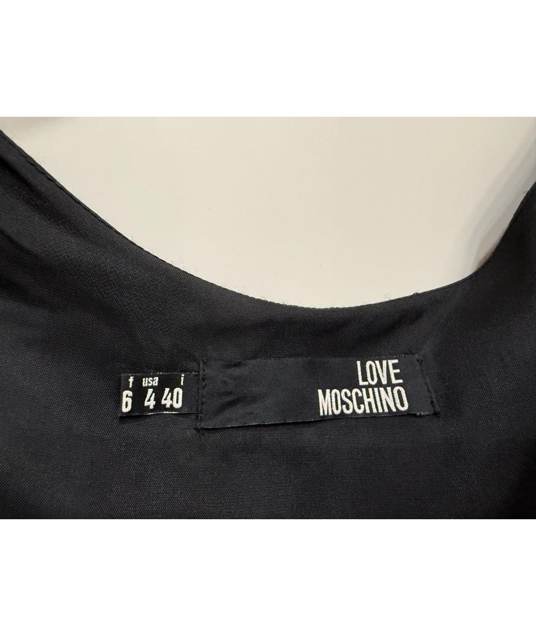 LOVE MOSCHINO Черное шелковое коктейльное платье, фото 3
