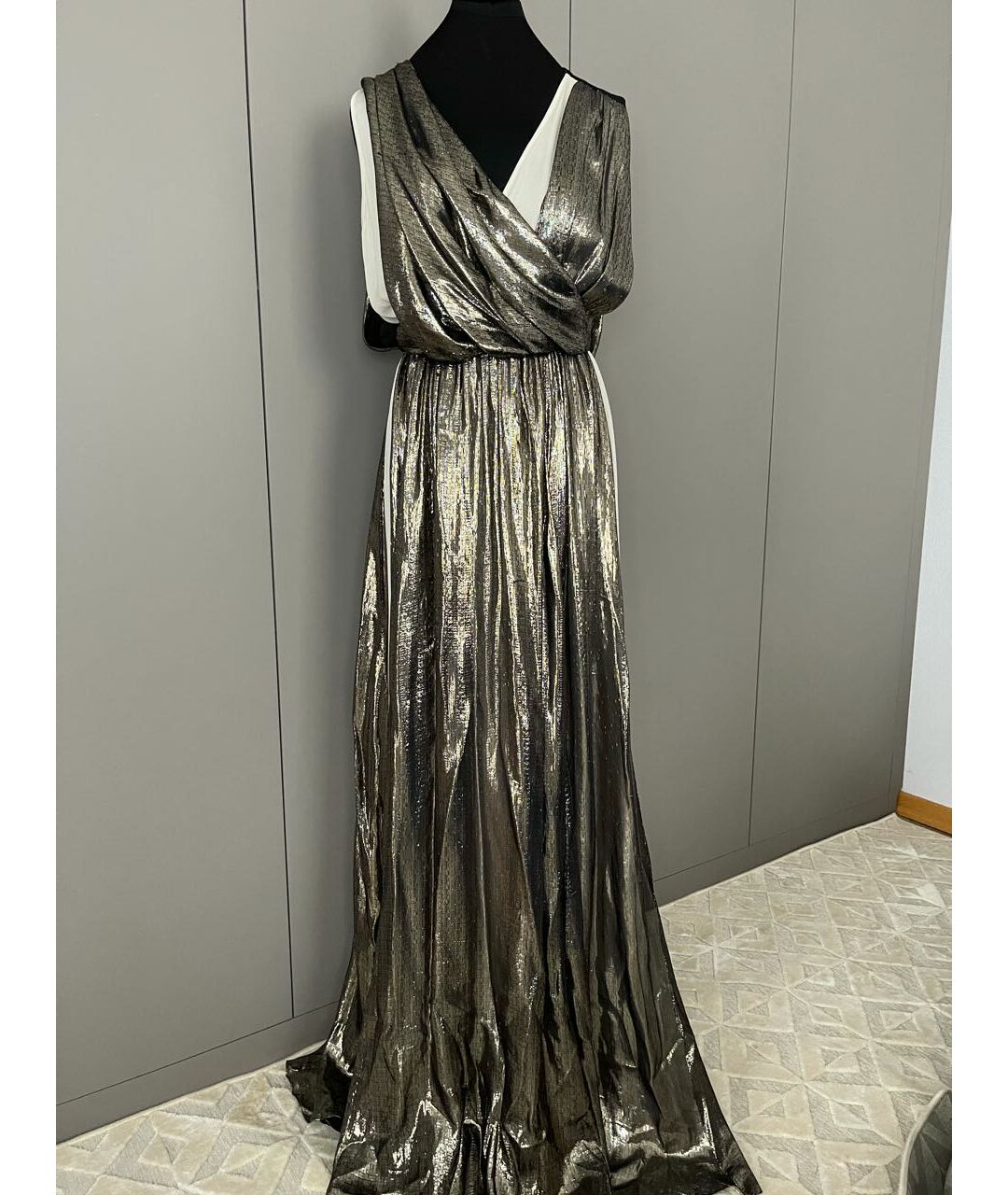 VIONNET Золотое шелковое повседневное платье, фото 9