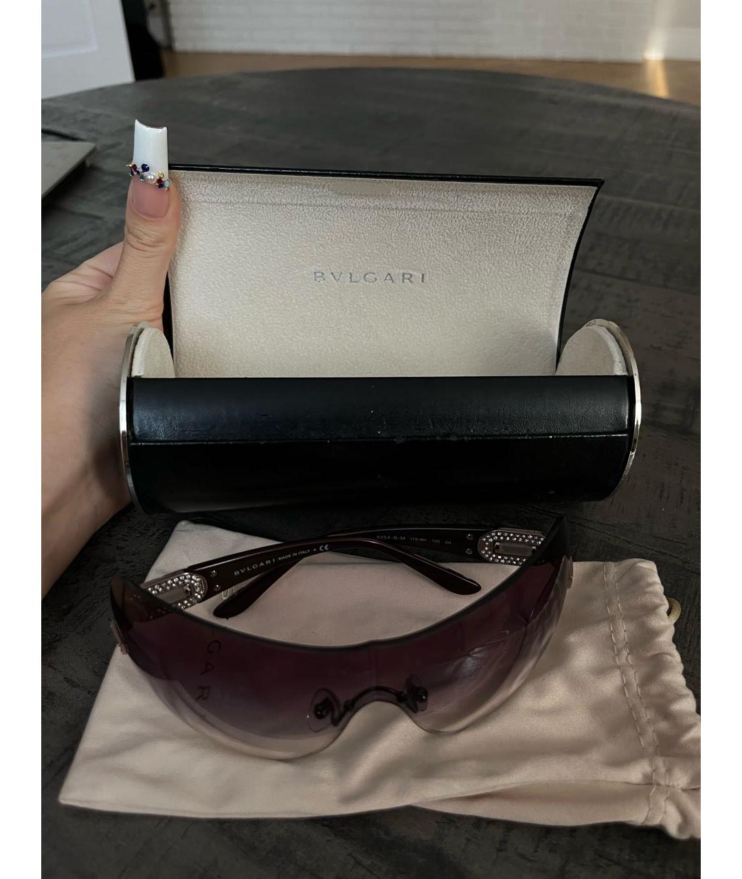 BVLGARI Черные пластиковые солнцезащитные очки, фото 4