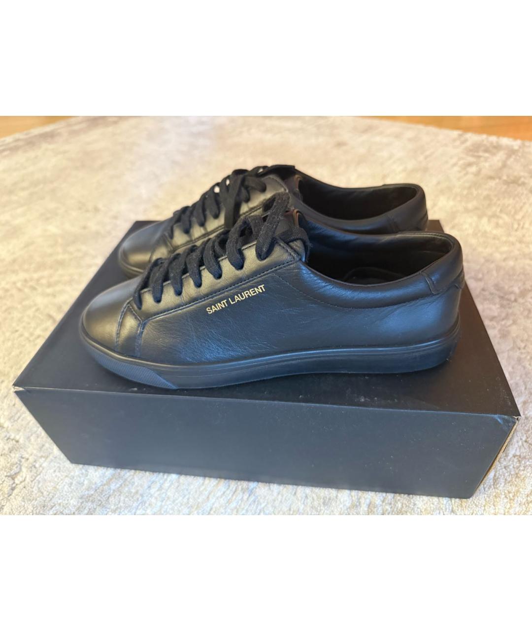 SAINT LAURENT Черные кожаные кеды, фото 5