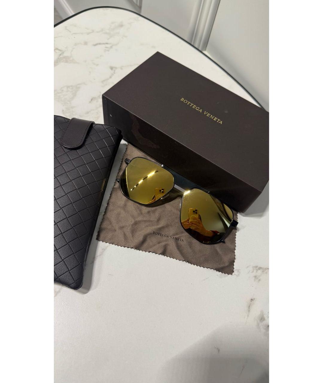BOTTEGA VENETA Хаки металлические солнцезащитные очки, фото 5