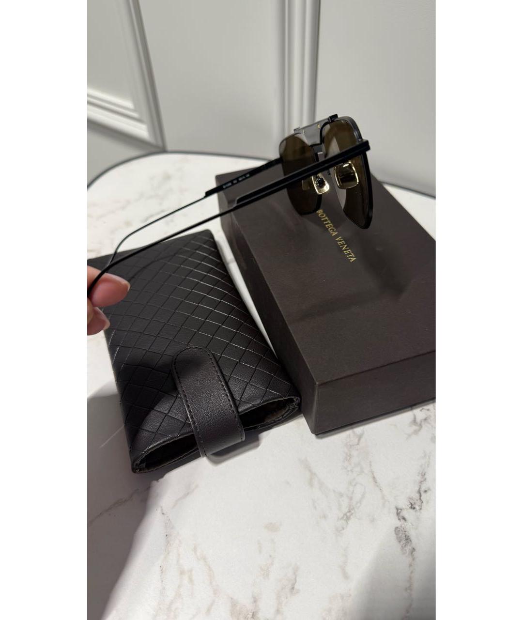 BOTTEGA VENETA Хаки металлические солнцезащитные очки, фото 4