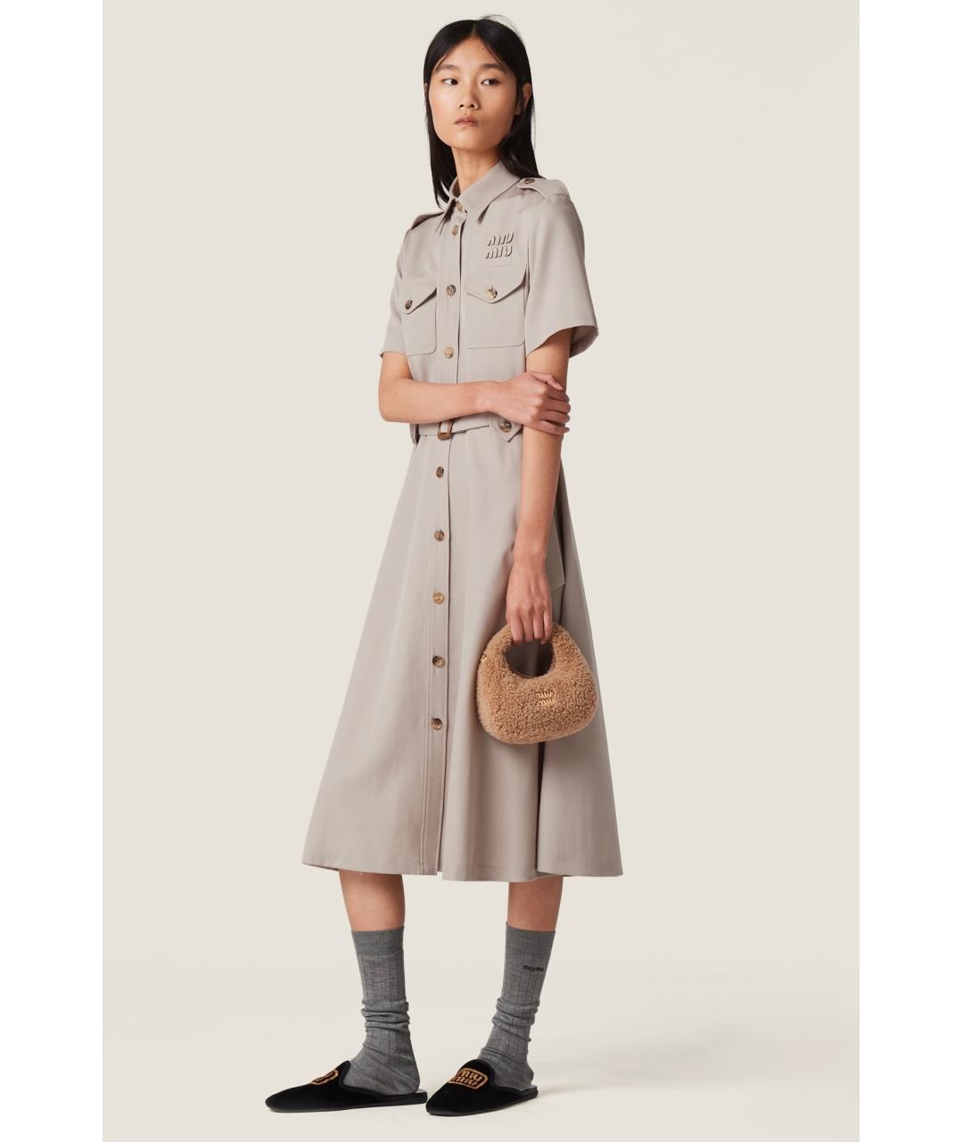 MIU MIU Коричневое коктейльное платье, фото 4